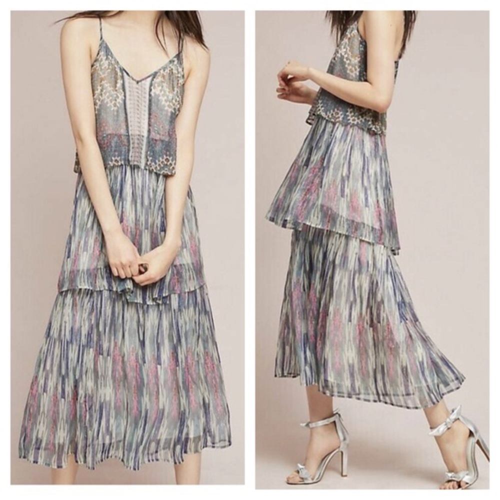 Anthropologie Meadow Rue Josie Tiered Maxi Dress